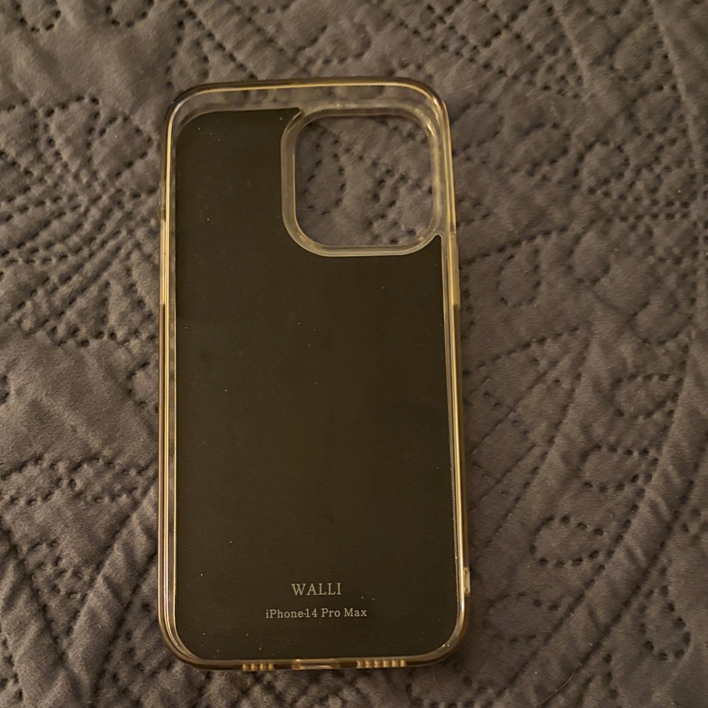 Wallis iPhone 14 Pro Max Case - Black with Gold Accents